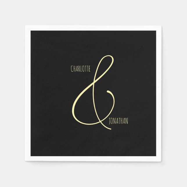 Minimalist Chic Elegant Calligraphy Script Wedding Napkins (Front)