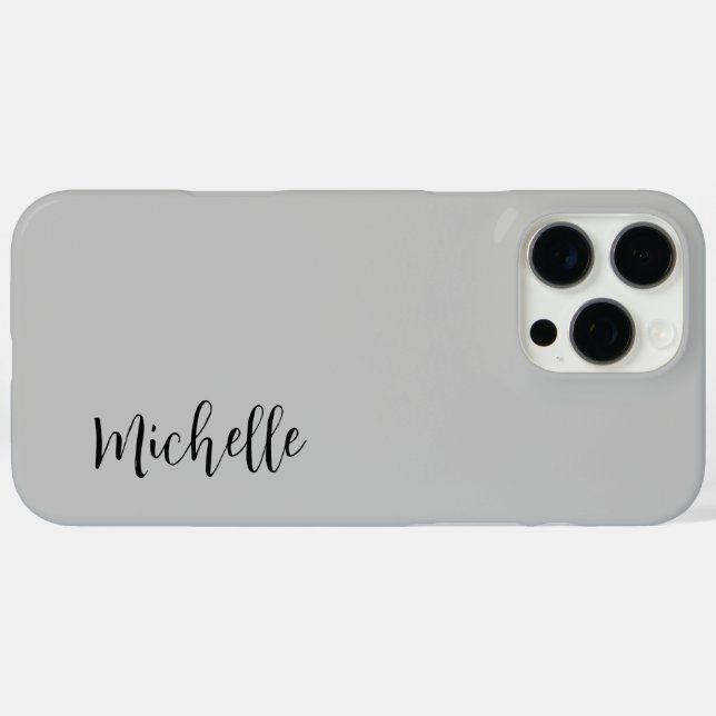 Minimalist Chic Elegant Script Stylish Silver Gray Case-Mate iPhone Case (Back (Horizontal))