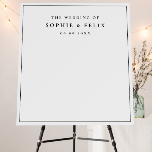 Minimalist Chic Elegant Wedding Day Photo Backdrop Foam Board