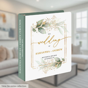 Minimalist Chic Eucalyptus Wedding 3 Ring Binder