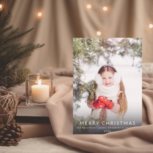 Minimalist Chic Family Photo  Christmas Card