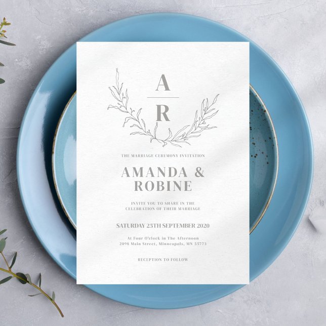 Minimalist Chic Floral Wedding Invitation (Creator Uploaded)