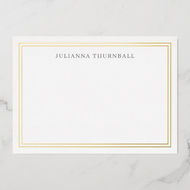 Minimalist Chic Frame Personal Stationery  Foil Invitation (Front)