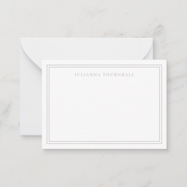 Minimalist Chic Frame Personal Stationery Note Card (Front)