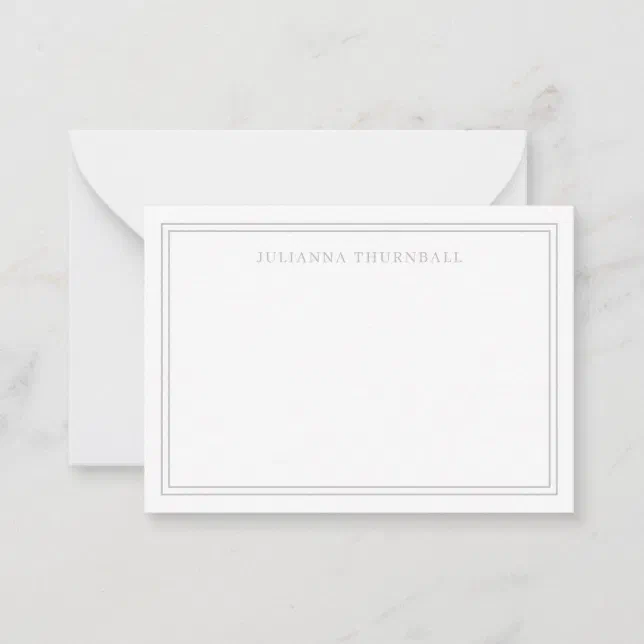Minimalist Chic Frame Personal Stationery Note Card | Zazzle