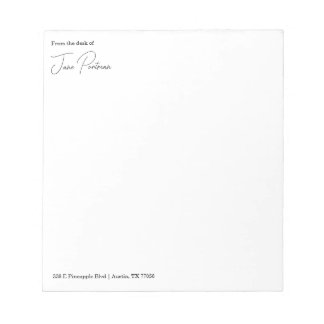 Minimalist Chic | From the Desk of  Notepad