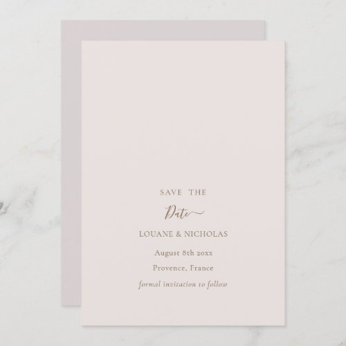 Minimalist Chic Gold Blush Save The Date Wedding Invitation