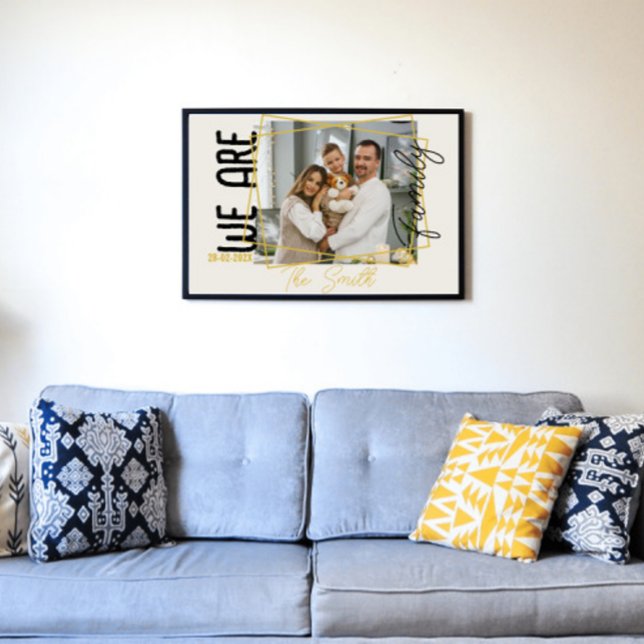 Minimalist Chic Gold Custom Family Photo Quote Poster (Creator Uploaded)