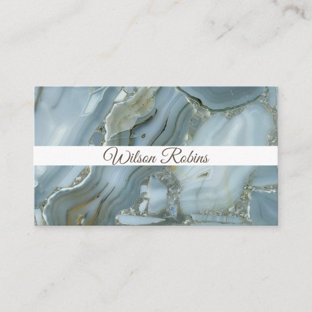 Minimalist chic gold glitter marble business card (Front)