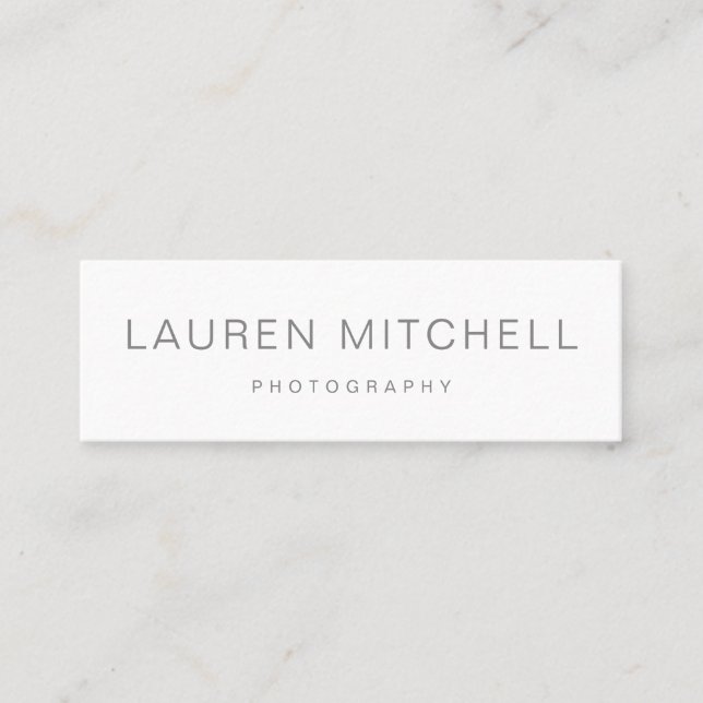 Minimalist Chic | Gray Mini Business Card (Front)