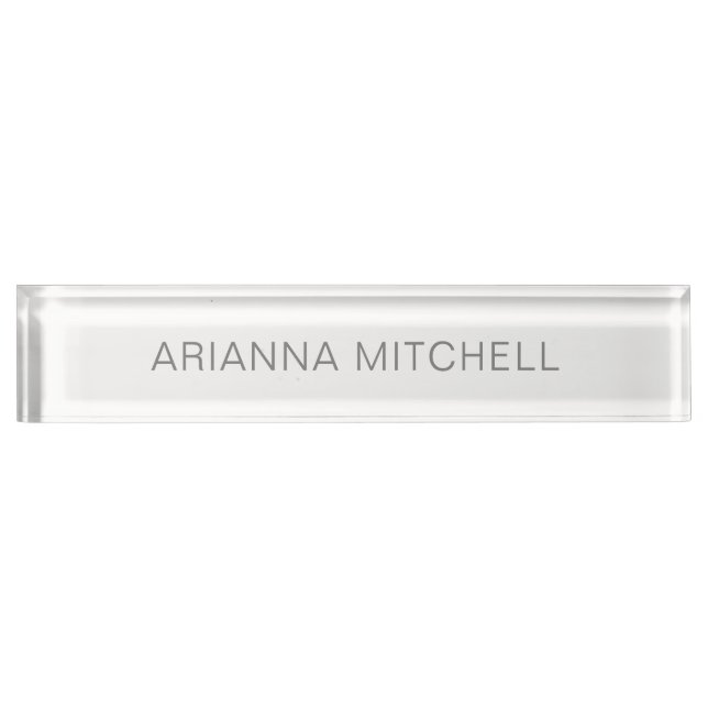 Minimalist Chic | Gray Name Plate (Front)