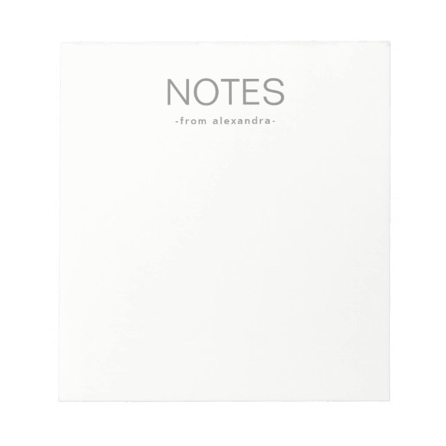 Minimalist Chic | Gray Notepad (Front)