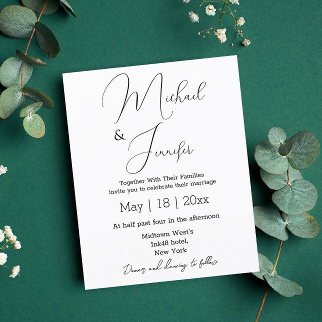  minimalist chic handwriting wedding  invitation (Creator Uploaded)