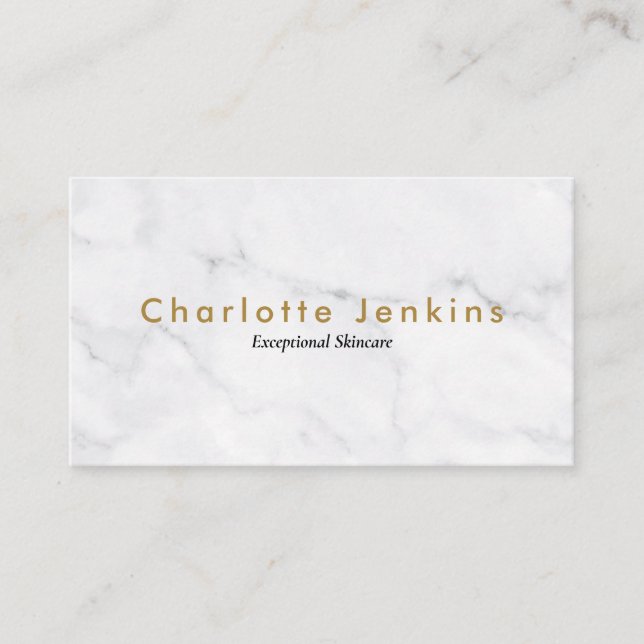 Minimalist Chic Marble Professional Business Card (Front)