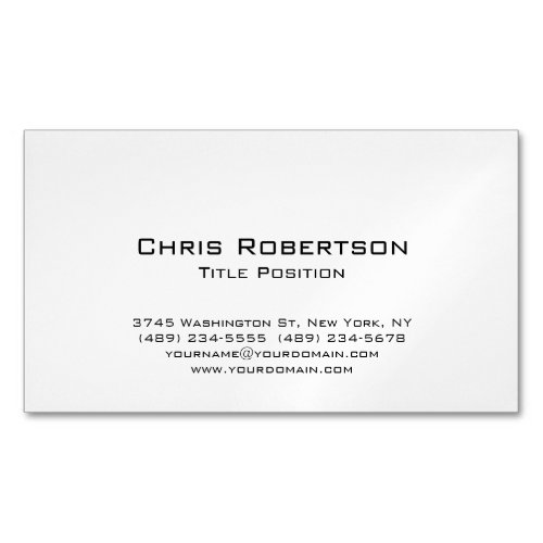 Minimalist Chic Modern Black White Charming Business Card Magnet
