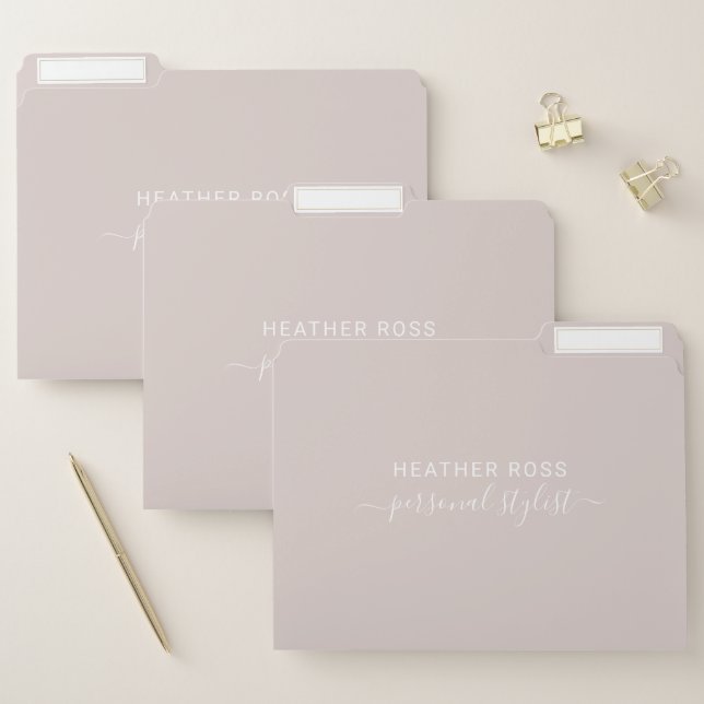 Minimalist Chic Modern | Champagne File Folder (Set)