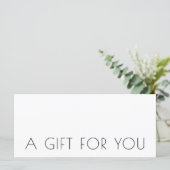 Minimalist Chic Modern Gift Certificate (Standing Front)