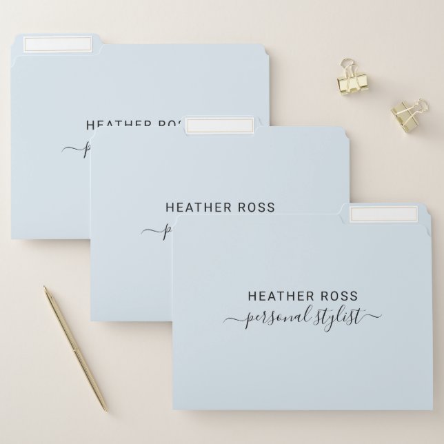 Minimalist Chic Modern | Pastel Blue File Folder (Set)