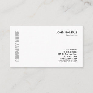 Minimalist Chic Modern Professional Design White Business Card