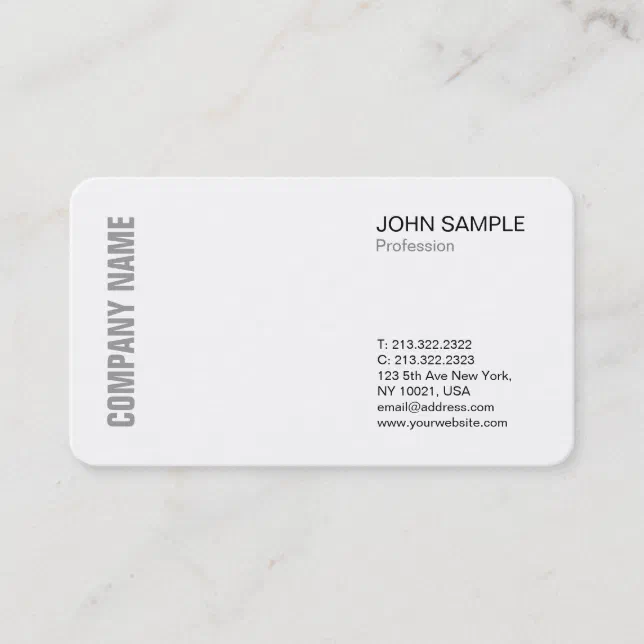 Minimalist Chic Modern Professional Design White Business Card | Zazzle