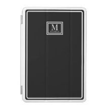 Minimalist Chic Monogram Black Double Boarder