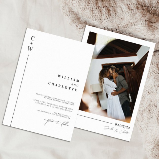 Minimalist & Chic Monogram Wedding Invitation (Creator Uploaded)