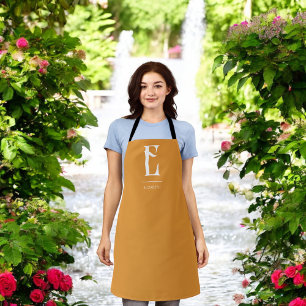 Minimalist Chic Monogram Yellow Apron