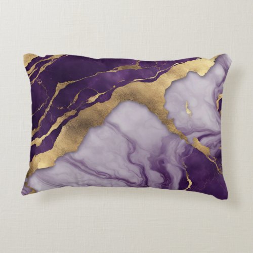 Minimalist Chic Nursery Baby Girl Purple Marble Accent Pillow