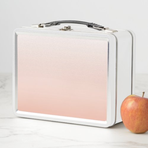 minimalist chic pastel dusty rose ombre blush pink metal lunch box