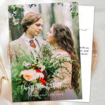 Minimalist Chic Personalized Simple Photo Wedding