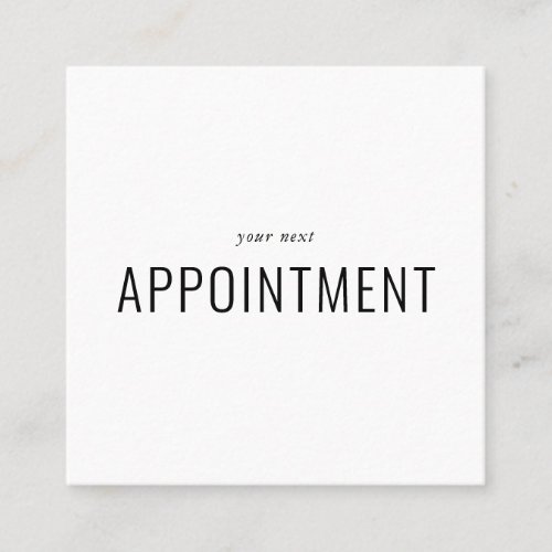 Minimalist Chic Professional Appointment Card