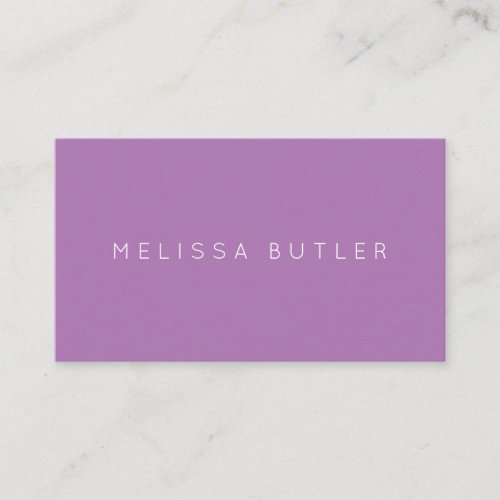 Minimalist Chic Professional Purple Business Card