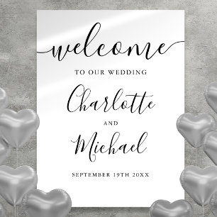 Minimalist Chic Script Wedding Welcome Sign