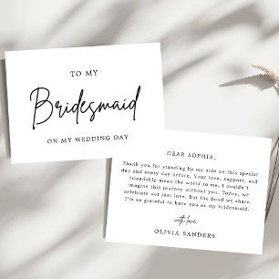 Minimalist Chic To My Bridesmaid Wedding Day Invitation