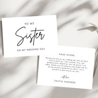 Minimalist Chic To My Sister On My Wedding Day