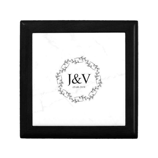 Minimalist & Chic Twing Wedding Monogram Design Gift Box (Front)