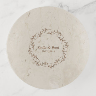 Minimalist & Chic Twing Wedding Monogram Design Trinket Tray