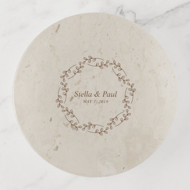 Minimalist & Chic Twing Wedding Monogram Design Trinket Tray (Front)