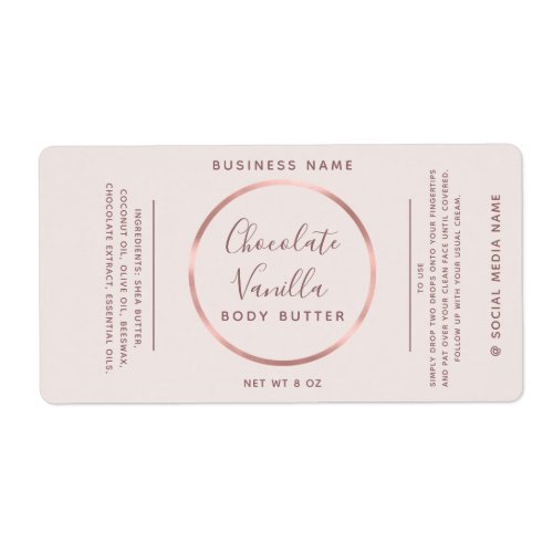 Minimalist chic typography circle rose gold frame  label