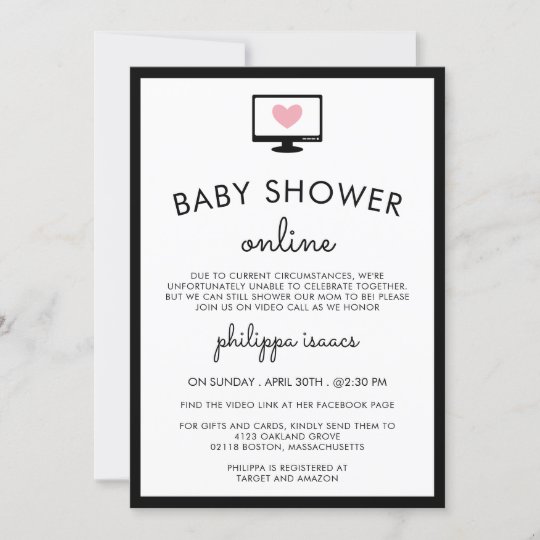 Minimalist Chic Virtual Baby Shower Invitation Zazzle Com