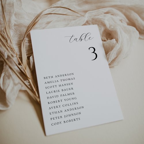 Minimalist Chic Wedding Table Seating Card