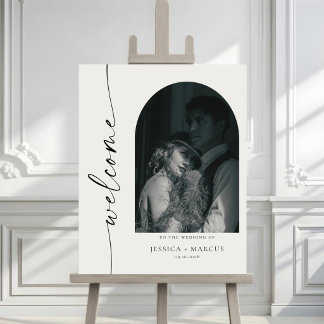 Minimalist Chic Wedding Welcome Sign Photo Poster 