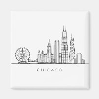 Minimalist Chicago Skyline Line Art