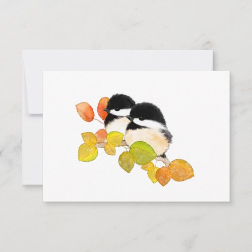Minimalist Chickadee Bird Blank Notecards
