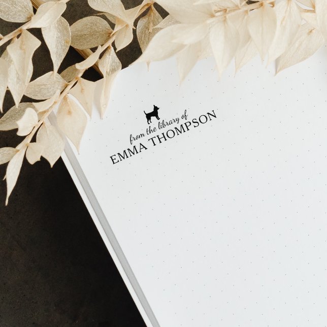 Minimalist Chihuahua Dog From the Library Of, Book Rubber Stamp (Creator Uploaded)