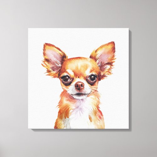 Minimalist Chihuahua Dog Inspired Canvas Print