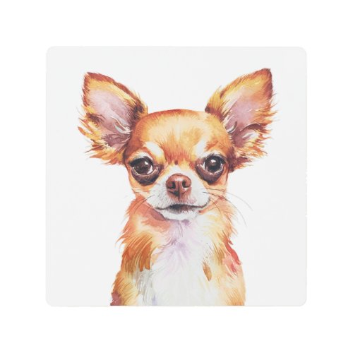 Minimalist Chihuahua Dog Inspired Metal Print