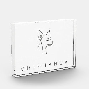 Minimalist Chihuahua Signature Line Art Heritage Acrylic Award