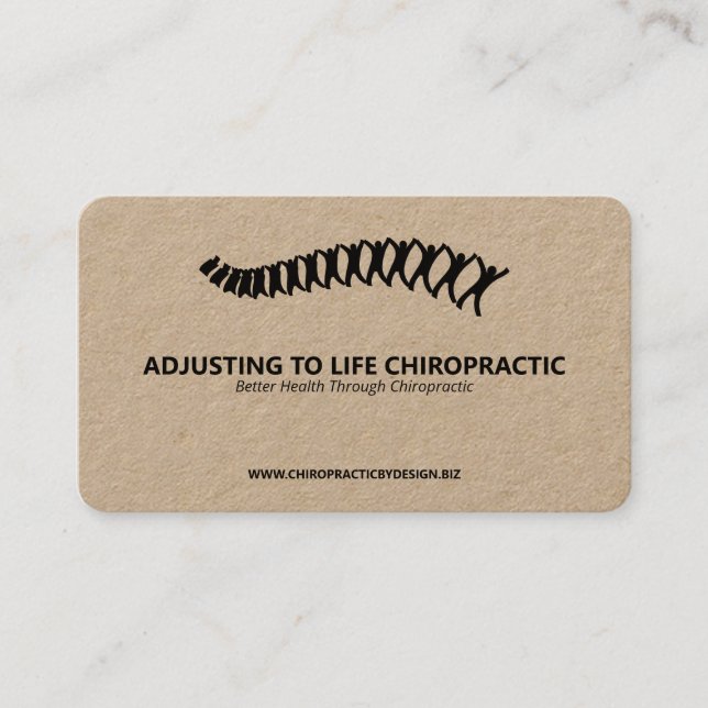 Minimalist Chiropractic Spine Logo Business Card (Front)