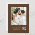 Minimalist Chocolate QR Code Photo Wedding Invitation | Zazzle